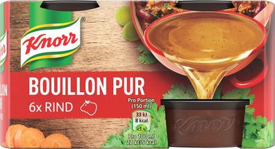 Knorr Bouillon Pur für den vollmundigen Geschmack Rind 168g, 8er Pack (8x168g)