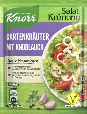 Knorr Salatkrönung Gartenkräuter Knoblauch Dressing 40g Beutel