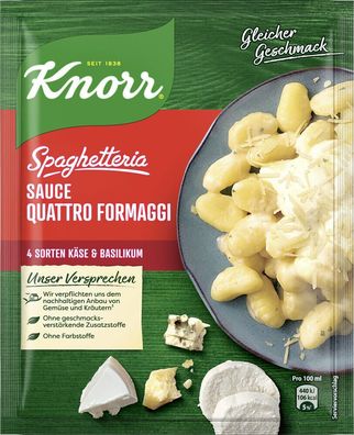 Knorr Spaghetteria Sauce Quattro Formaggi, 50g Beutel, 20er Pack (20x50g )