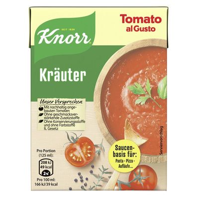 Knorr Tomato al Gusto Kräuter 370 g, 12er Pack (12x370 g)