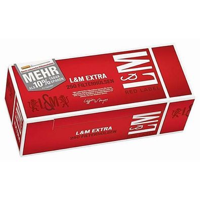 L&M Extra Hülsen Red Label Filterhülsen Zigarettenhülsen 4x 250er Packung