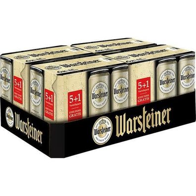 Warsteiner Prem 5 + 1, 4,8 % Vol. 0,5L Dose, 24er Pack (4x6x0,5 L) EINWEG Pfand