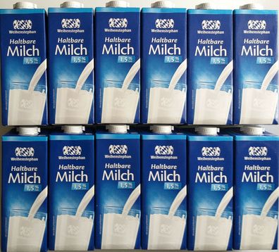 Weihenstephan Haltbare Milch 1,5 % Fett - 12x1 Liter