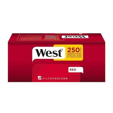 West Special Filter Size Red 1000 Filterhülsen Zigarettenhülsen, 4x250er Pg.