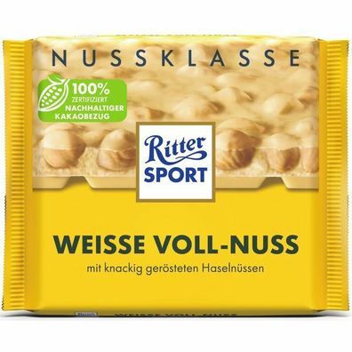 Ritter Sport Nuss-Klasse Weisse Voll-Nuss 100g Tafel 10er Pack (10x100 g)