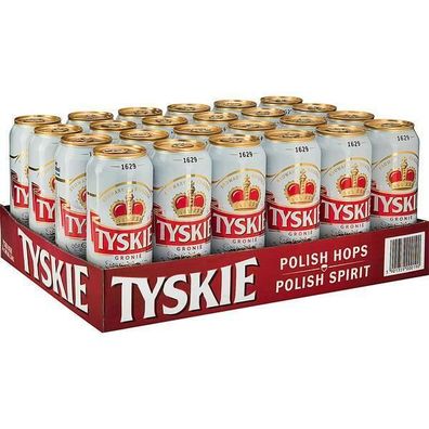 Tyskie Bier 5,2 % Vol. 0,5 L Dose, 24er Pack (24x0,5L) Einweg-Pfand