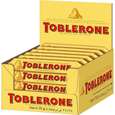 Toblerone Milch (gelb) Schokolade Nuss Schweiz, 24x35 g Rg.