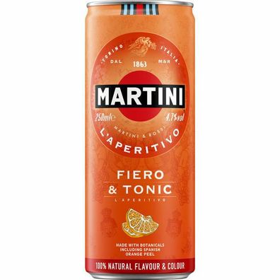 Martini Fiero & Tonic 4.7% vol. 0,25 L Dose,12er Pack EINWEG Pfand