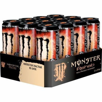 Monster Energy "Rehab" Tea + Peach + Energie 12x0.50L Ds., Einweg-Pfand