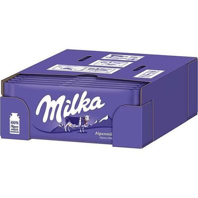 Milka Alpenmilch - Schokolade - 24x100 g Tf.