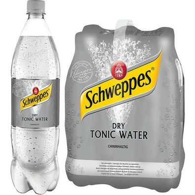 Schweppes Dry Tonic Water PET 6x1.25 L Flaschen, Einweg-Pfand