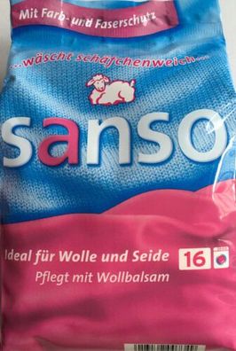 Sanso Waschpulver 900 gr-Ideal für Wolle und Seide- Farb-und Faserschutz - 16 WL