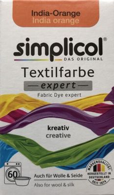 Simplicol Textilfarbe expert-India Orange- auch für Wolle & Seide- 150 gr