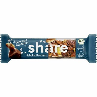 Share Bio Nussriegel dunkle Schokolade & Meersalz 35g Riegel, 15er Pack (15x35g)