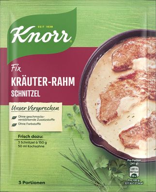 Knorr Fix Kräuter-Rahm Schnitzel 47 g Beutel, 21er Pack (21x47g)