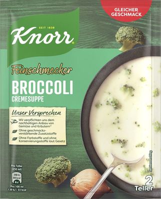 Knorr Feinschmecker Suppe Broccoli 50g Beutel, 18er Pack (18x50g)