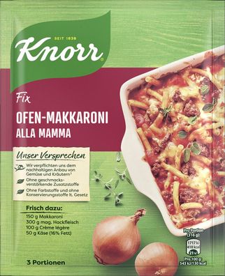 Knorr Fix Ofenmakkaroni alla mamma 48g Beutel, 21er Pack (21x48g)