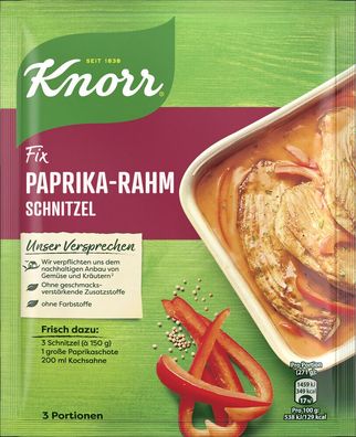 Knorr Fix Paprika Rahm Schnitzel 43g Beutel