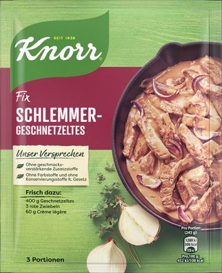 Knorr Fix Schlemmer-Geschnetzeltes 43 g Beutel, 22er Pack (22x43g)