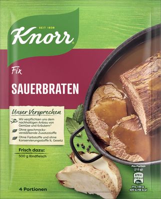 Knorr Fix Sauerbraten 37 g Beutel, 26er Pack (26x37g)