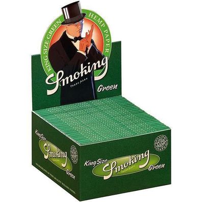 Smoking King Size Green Drehpapier/ Blättchen/ Zigarettenpapier 50x33 Bl Pg.