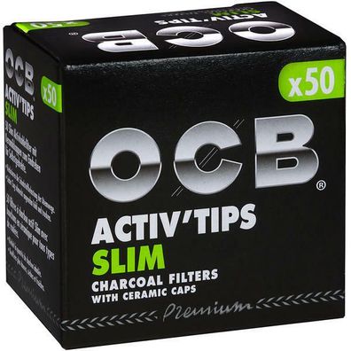 OCB ACTIV`TIPS SLIM 7 mm oder EXTRA SLIM 6mm Aktivkohle-Filter 10x50 St Pg.