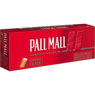 Pall Mall Red Xtra Hülsen, Filterhülsen Hülsen Zigarettenhülsen 5x200er Pg.