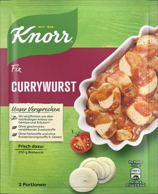 Knorr Fix Würzbasis Currywurst 36 g Beutel, 27er Pack (27x36g)