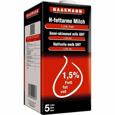 Naarmann H-Milch 1.5% Fett 5 L Bag in Box ( 1x5.00 L Pg. )