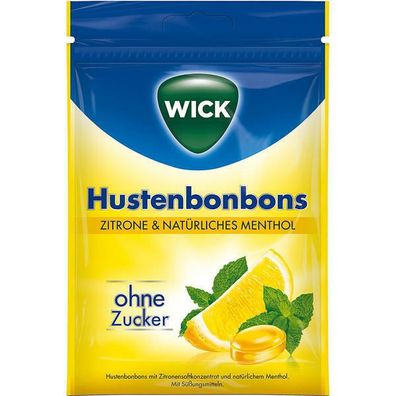 20 Tüten Wick Hustenbonbons Zitrone & natürliches Menthol ohne Zucker a 72g