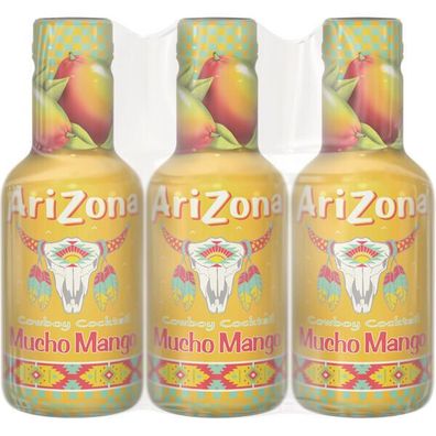 6 Flaschen Arizona Cowboy Cocktail Mango Tea PET inc. 1,50€ EINWEG a 0,5 L