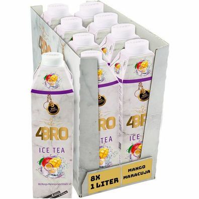 4BRO Ice Tea Mango-Maracuja Erfrischungsgetränk Eistee 8x1L