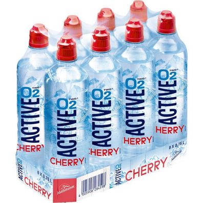 Active O2 Cherry 8 x 0,75 L Flasche Einweg-Pfand