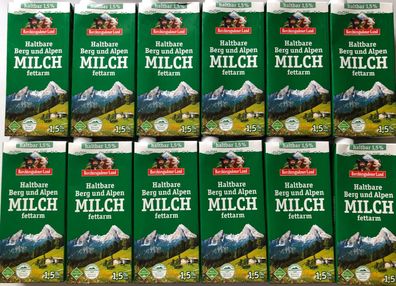 Berchtesgadener Land Milch haltbar 1,5% Fett 12 x 1 Liter