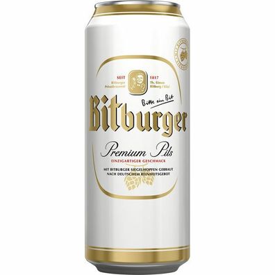 Bitburger Pils Vol. 4,8 % 0,50 L Dose, 24er Pack (24x0,50 L) Einweg-Pfand