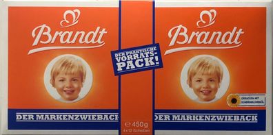 Brandt Markenzwieback Doppelpack 450 g, 10er Pack ( 10x450g )