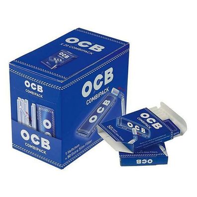 Box OCB Blau Combipack Zigarettenpapier (20er/50 Blatt + 50 Filter) 20xSt