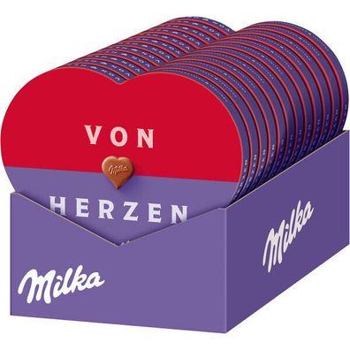I Love Milka Herz Pralinen, Haselnusscreme - Geschenk Präsent Herzen 12x165 g Pg