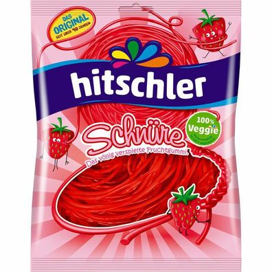 Hitschler Erdbeer-Schnüre Fruchtgummi 100% Veggie 15x125 g Bt.