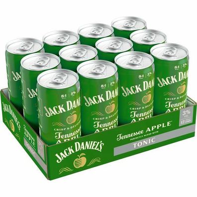 Jack Daniel's Tennessee Apple & Tonic 3% vol. 0,25 L Dose, 12er Pack (12x0,25 L)