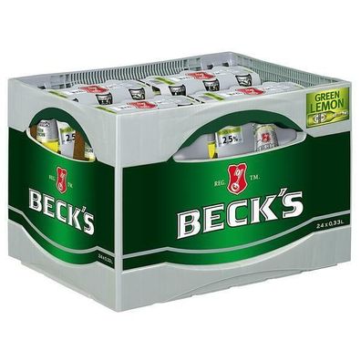 Beck´s Green Lemon Bier Mix 0,33 L Flasche, 24er Pack (4x6/0,33L) Mehrweg-Pfand