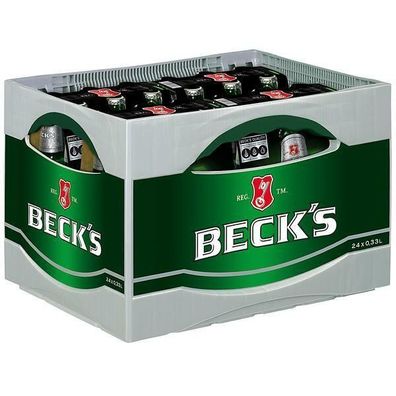Beck's Bier Vol. 4,9 % 0,33L Flasche, 24er Pack (4x6/0,33 L) Mehrweg-Pfand