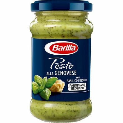 Barilla Pesto alla Genovese Sauce mit Basilikum und Parmesan 12x190 g Glas