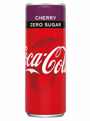 Coca-Cola CHERRY ZERO 250 ml Dose, 24er Pack (24x0,25 L) EINWEG PFAND