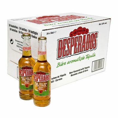 Desperados Tequila Bier 5,9 % Vol. 0,33L Flasche, 24er (24x0,33L) Mehrweg-Pfand