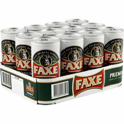 Faxe Danish Lager Premium Bier Vol. 5% 1,0L Dose, 12er Pack (12x1L) EINWEG Pfand