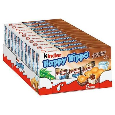 Ferrero Kinder Happy Hippo Cacao - Waffel Schokoriegel,10x5er Pg.
