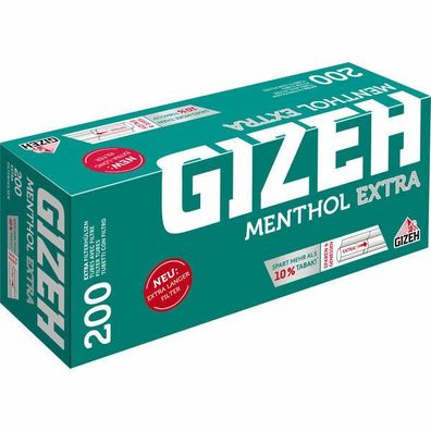 Gizeh Menthol EXTRA Hülsen Filterhülsen Zigarettenhülsen Sparhülsen 1x200er Pg.