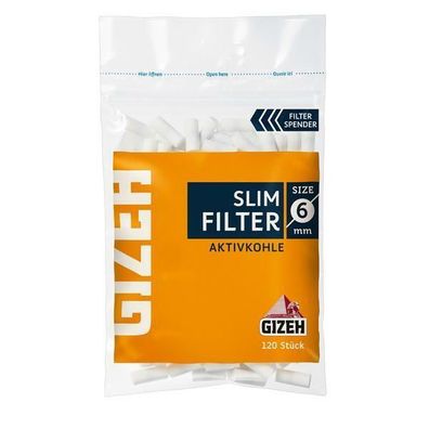 Gizeh Slim filter Aktivkohle 6mm - 20 Packungen a 120 Filter - Aktionspreis