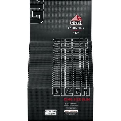 GIZEH Black King Size Slim Tips, Filter Tranporthülle 50x34 Bl Pg.
